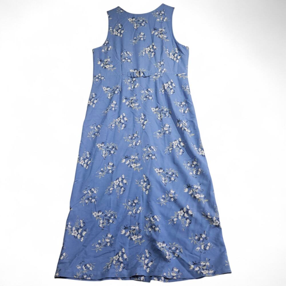 Directives Maxi Dress Womens L Blue Floral Cottagecore Prairie Button Down 90s - Picture 5 of 12
